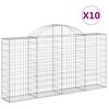 vidaXL Gabioner b&aring;gformade 10 st 200x30x100/120 cm galvaniserat j&auml;rn