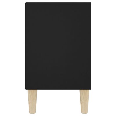 vidaXL TV-bänk med massiva ben svart 103,5x30x50 cm