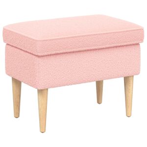 vidaXL Fotpall Rosa 55 x 35 x 41 cm Boucl&eacute;