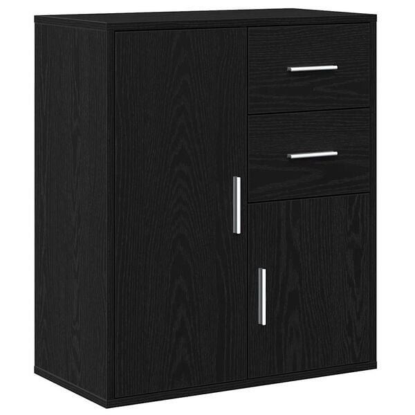 vidaXL Sideboard med l&aring;da Svart Ek 60 x 31 x 70 cm Konstruerat tr&auml;