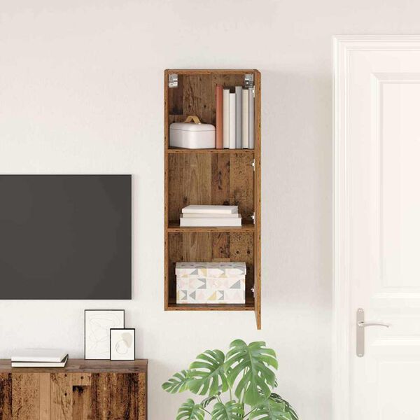 vidaXL TV V&auml;gghylla Gammalt tr&auml; 40,5 x 30 x 102 cm Konstruerat tr&auml;