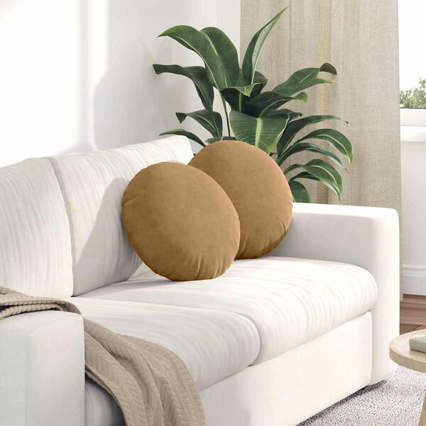 vidaXL Sittkuddar 2 pcs Brun Ø 40 x 13 cm Sammet