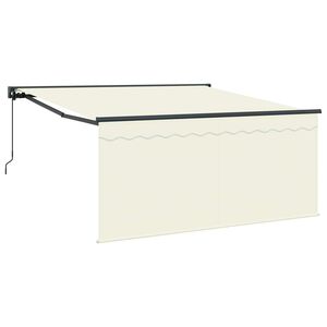 vidaXL Utdragbar markis Kr&auml;m 350 x 250 cm Polyester och aluminium