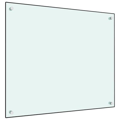 vidaXL Stänkskydd vit 70x60 cm härdat glas