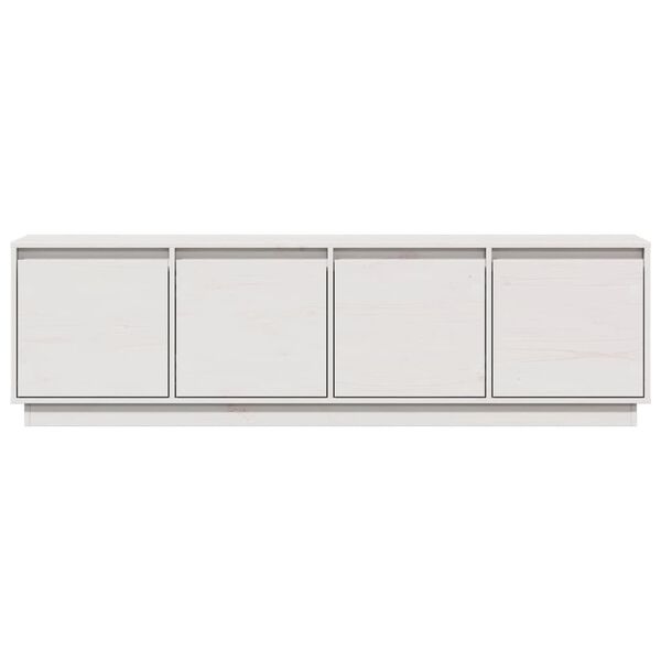 vidaXL Tv-bänk vit 156x37x45 cm massiv furu