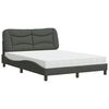 vidaXL Bed with Mattress "Hvar" Dark Grey 140x200 cm Fabric