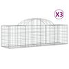 vidaXL Gabioner b&aring;gformade 3 st 200x50x60/80 cm galvaniserat j&auml;rn