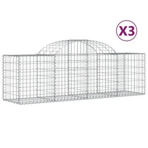 vidaXL Gabioner b&aring;gformade 3 st 200x50x60/80 cm galvaniserat j&auml;rn