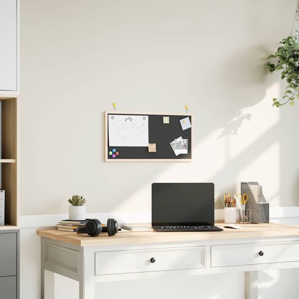 vidaXL Griffeltavla med massiv fururam svart 60x30 cm