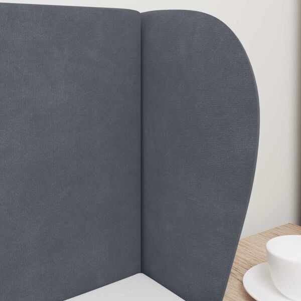 vidaXL S&auml;nggavel &Ouml;ra D&auml;mpad Gr&aring; 40 x 23 x 6 cm Sammet