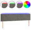 vidaXL S&auml;nggavel LED m&ouml;rkgr&aring; 160x5x78/88 cm sammet