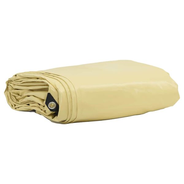 vidaXL Presenning 650g / m² Beige 3 x 5 m Canvas med PVC-beläggning