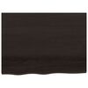 vidaXL Bordsskiva mörkbrun 80x60x(2-4) cm behandlad massiv ek