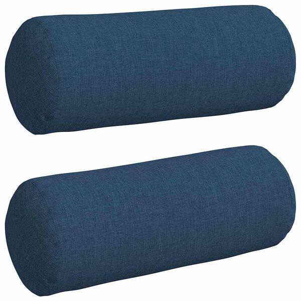 vidaXL Bolsterkuddar 2 pcs Blå Ø 15 x 40 cm tyg