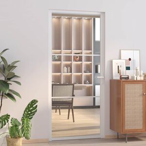 vidaXL Innerd&ouml;rr 93x201,5 cm vit ESG-glas och aluminium