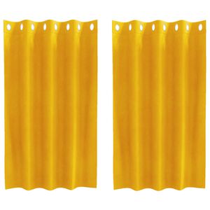 vidaXL M&ouml;rkl&auml;ggningsgardiner 2 st Senapsgul 140 x 140 cm Sammet