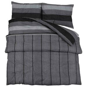 vidaXL B&auml;ddset m&ouml;rkgr&aring; 260x220 cm bomull