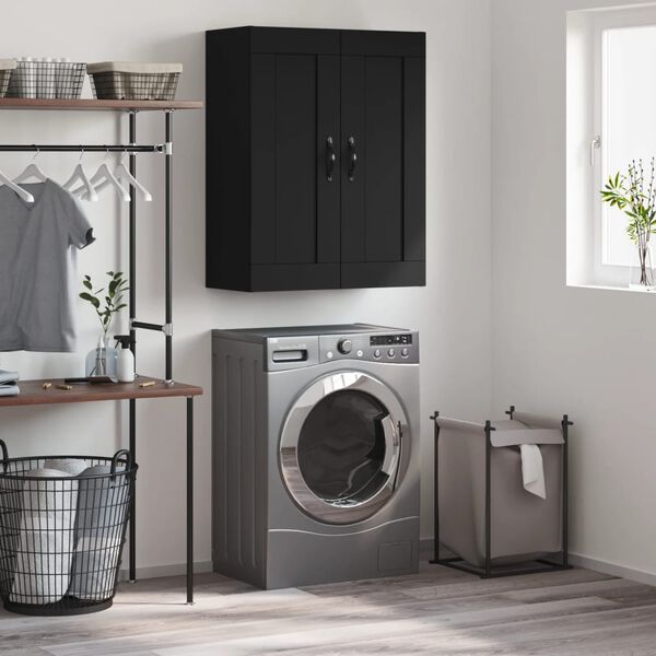 vidaXL V&auml;ggsk&aring;p svart 69,5x34x90 cm konstruerat tr&auml;