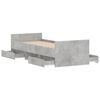 vidaXL Sängram med huvudgavel och fotgavel betonggrå 75x190 cm