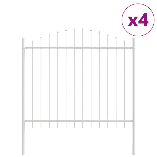 vidaXL Tr&auml;dg&aring;rdsst&auml;ngsel 4 pcs Vit 170 x 165 cm Pulverlackerat st&aring;l