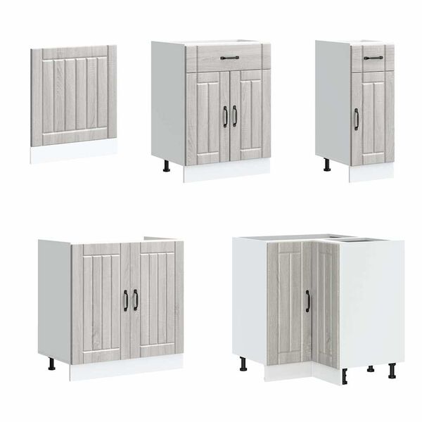 vidaXL K&ouml;kssk&aring;psset Lucca 11 delar gr&aring; sonoma konstruerat tr&auml;