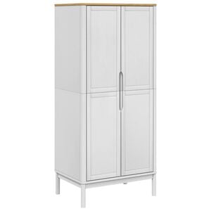 vidaXL Kl&auml;dsk&aring;p FLORO vit 77x53x171 cm massiv furu