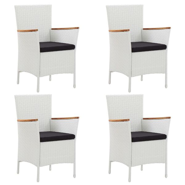 vidaXL Matgrupp f&ouml;r tr&auml;dg&aring;rden 5 delar vit