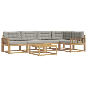vidaXL Utomhussoffset 6 pcs Vit och ljusgr&aring; 79 x 79 x 37 cm Polyester