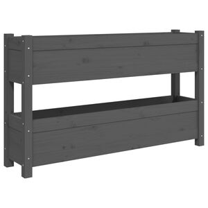 vidaXL Odlingsl&aring;da gr&aring; 112x25x66 cm massiv furu