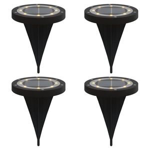 vidaXL Soldrivna marklampor med markspett 4 st varmvit