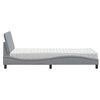 vidaXL Bed with Mattress "Hanko" Light Grey 90x200 cm Fabric