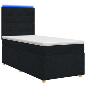 vidaXL Kontinentals&auml;ng med madrass Svart 80 x 200 cm Tyg