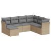 vidaXL Matgrupp f&ouml;r tr&auml;dg&aring;rden med dynor 7 delar beige konstrotting