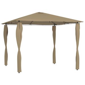 vidaXL Paviljong med stolpar 3x3x2,6 m taupe 160 g/m&sup2;