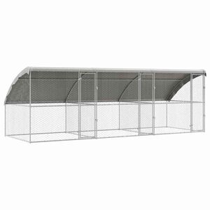 vidaXL Hundbur med lagring 3 pcs Silver 6 x 2 x 2 m Galvaniserat st&aring;l