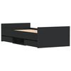 vidaXL Sängram med huvudgavel och fotgavel svart 100x200 cm