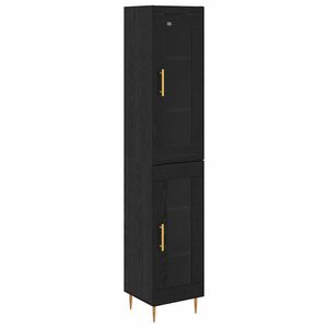 vidaXL Sk&aring;p 2 pcs Svart Ek Glas