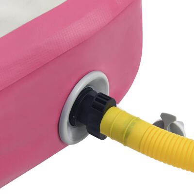 vidaXL Uppblåsbar gymnastikmatta med pump 300x100x15 cm PVC rosa