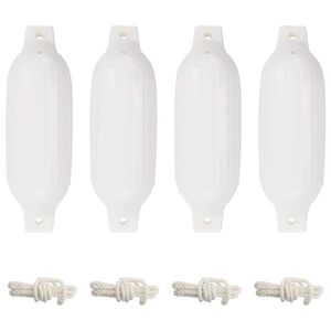 vidaXL St&ouml;tf&aring;ngare f&ouml;r b&aring;t 4 st vit &Oslash; 11x40 cm PVC