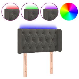 vidaXL S&auml;nggavel LED m&ouml;rkgr&aring; 83x16x78/88 cm sammet