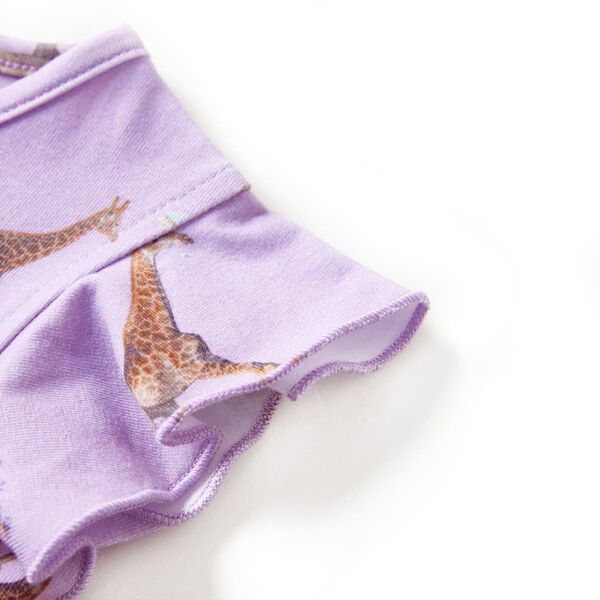 Klänning med volangärmar för barn dragsko lila 92