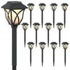 vidaXL Utomhus solcellslampor med markspik 12 pcs Varmvit 42 cm PP