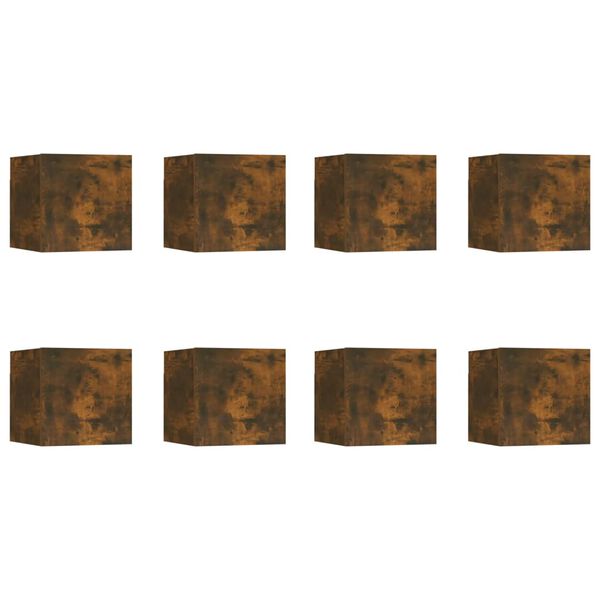 vidaXL Väggmonterade tv-bänkar 8 delar rökfärgad ek 30,5x30x30 cm