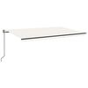 vidaXL Automatisk markis med vindsensor & LED 500x350 cm gr&auml;ddvit