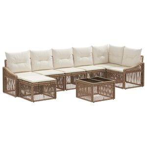 vidaXL Tr&auml;dg&aring;rdsoffset Justerbar 8 pcs Beige konstrotting