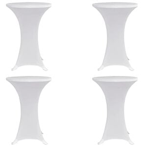 vidaXL &Ouml;verdrag till st&aring;bord &Oslash;60 cm vit stretch 4 st