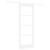 vidaXL Skjutd&ouml;rr ORKDAL Vit 83 x 211 cm Massivt talltr&auml; och glas