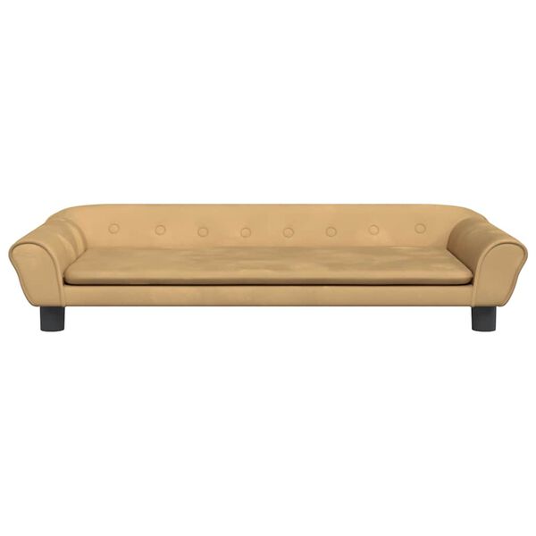 vidaXL Barnsoffa brun 100x50x26 cm sammet