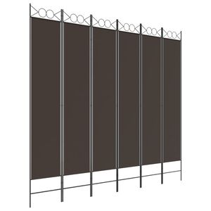 vidaXL Rumsavdelare 6 paneler brun 240x220 cm tyg