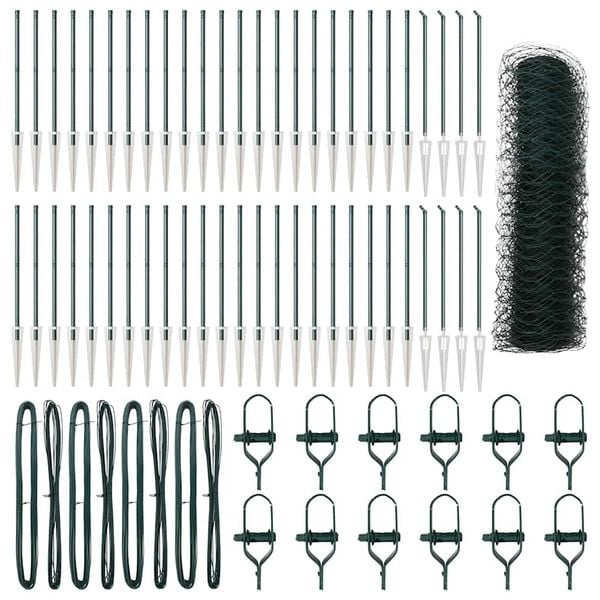 vidaXL St&auml;ngselstolpe Gr&ouml;n 100 x 0,8 m (50 mm n&auml;t) St&aring;l och PVC